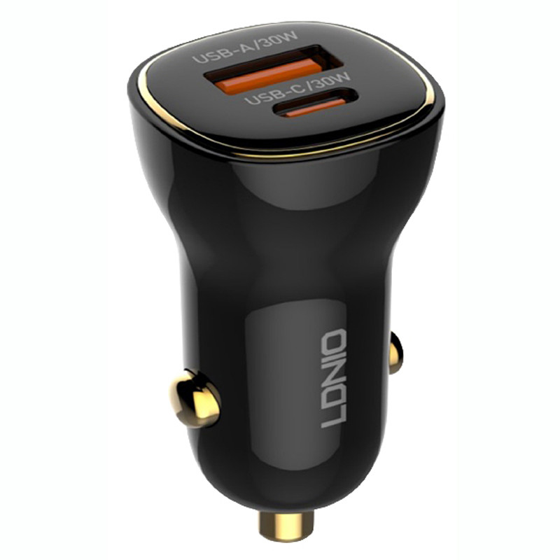 شارژر فندکی فست شارژ Ldnio C103 3A QC3.0 PD 30W + کابل تایپ سی