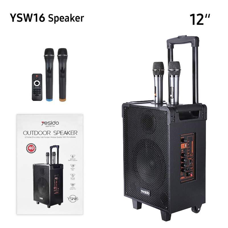 اسپیکر چمدانی بلوتوثی رم و فلش خور Yesido YSW16 + میکروفون و ریموت کنترل