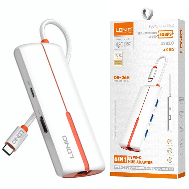 هاب 6 پورت Type-C الدینیو DS-26H