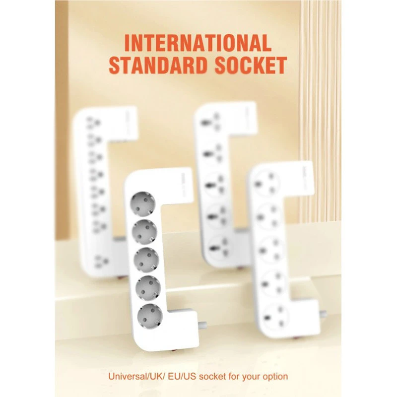 چند راهی 5 خانه برق ارت دار الدینیو SN5310 با کابل 2 متری + شارژر USB