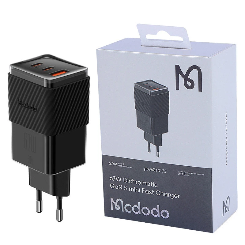 کلگی فست شارژ Mcdodo CH-150 GAN 5 Mini 3Port 5A QC4.0 PD 67W