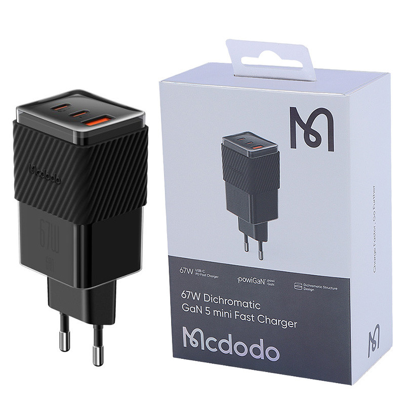 کلگی فست شارژ Mcdodo CH-150 GAN 5 Mini 3Port 5A QC4.0 PD 67W