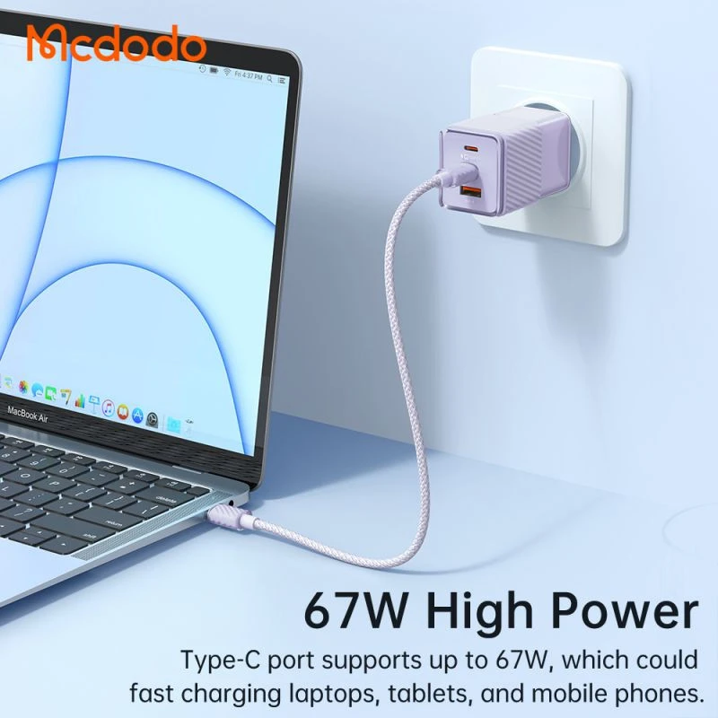 کلگی فست شارژ Mcdodo CH-150 GAN 5 Mini 3Port 5A QC4.0 PD 67W