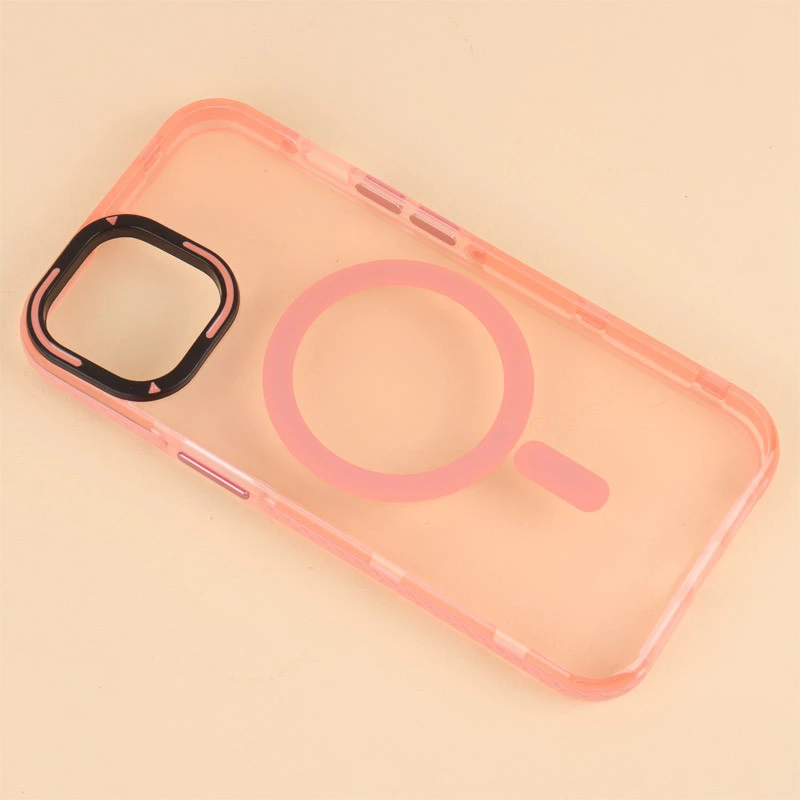 قاب PC شفاف دور طرحدار مگ سیف iPhone 13 / 14