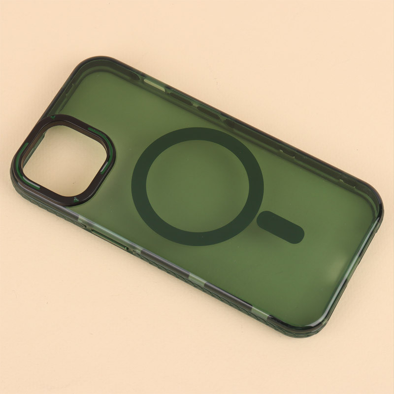 قاب PC شفاف دور طرحدار مگ سیف iPhone 13 / 14
