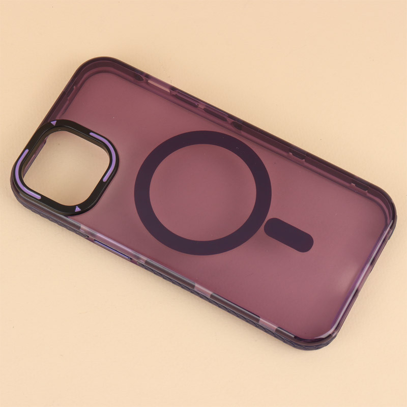 قاب PC شفاف دور طرحدار مگ سیف iPhone 13 / 14
