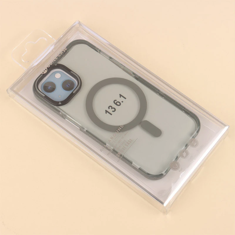 قاب PC شفاف دور طرحدار مگ سیف iPhone 13 / 14