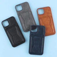 قاب PC چرمی جاکارتی هولدردار iPhone 13