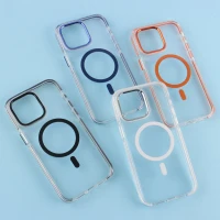 قاب ژله ای مگ سیف Joyporodo شفاف دور رنگی iPhone 15 Pro Max