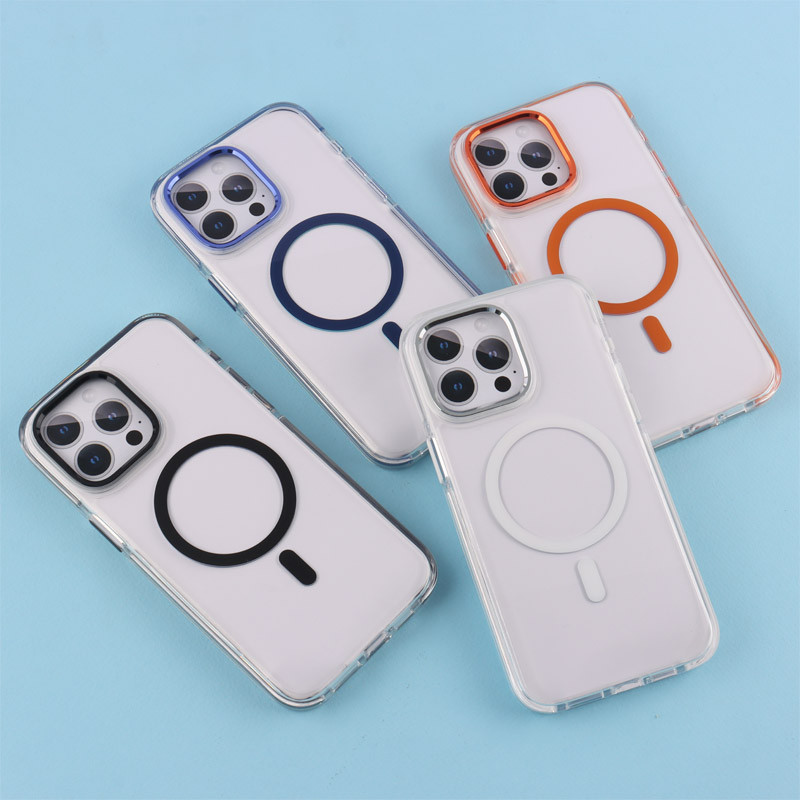 قاب ژله ای مگ سیف Joyporodo شفاف دور رنگی iPhone 15 Pro Max