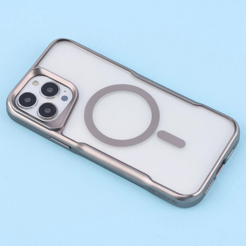 قاب طرح تیتانیوم شفاف Joyporodo مگ سیف iPhone 13 Pro Max