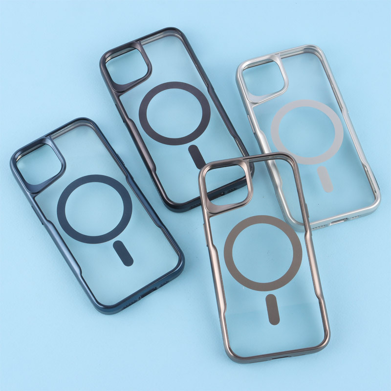 قاب طرح تیتانیوم شفاف Joyporodo مگ سیف iPhone 13 / 14
