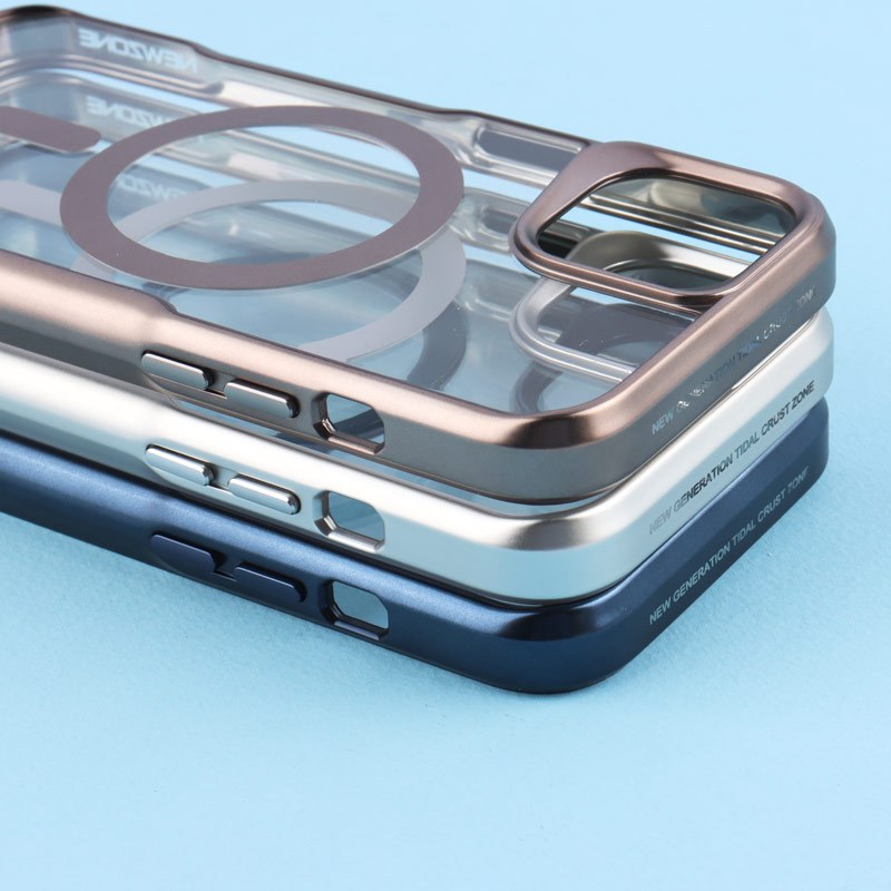 قاب طرح تیتانیوم شفاف Joyporodo مگ سیف iPhone 13 / 14