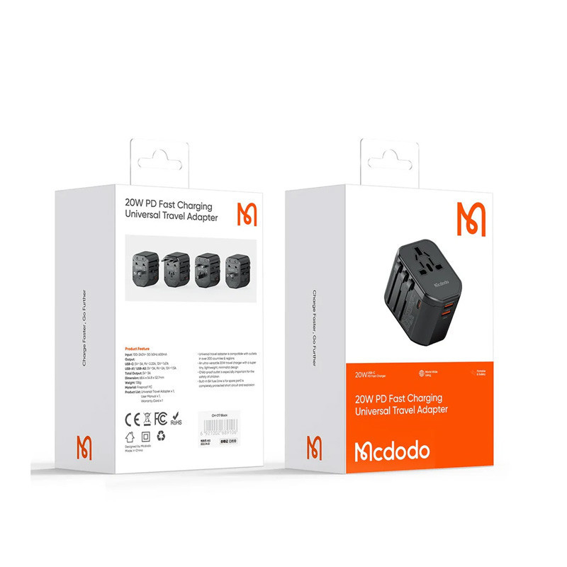 شارژر دیواری فست شارژ Mcdodo CP-347 3Port 3A PD 20W