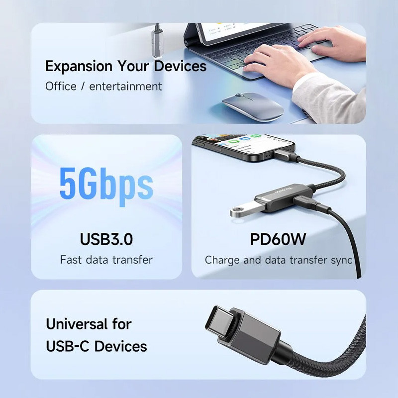 تبدیل Mcdodo CA-283 OTG Type-C To USB /Type-C PD