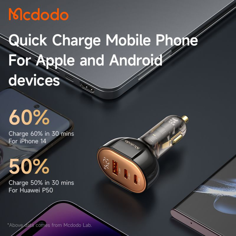 شارژر فندکی فست شارژ Mcdodo CC-2310 QC3.0 PD3.0 5A 100W