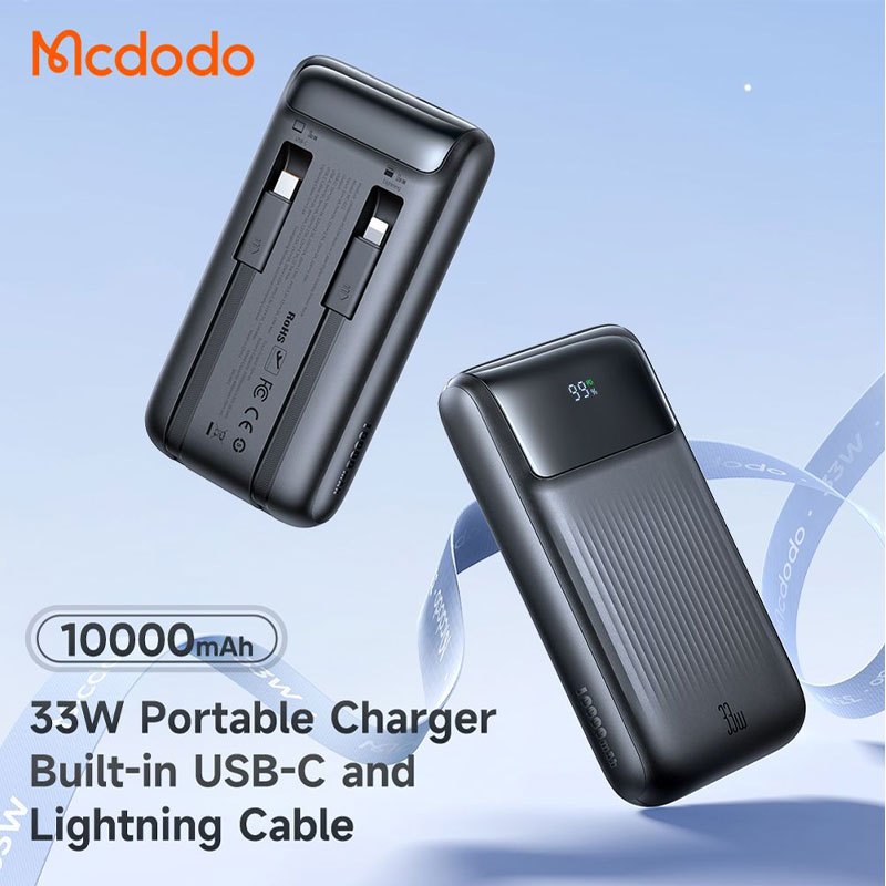 پاور بانک فست شارژ مک دودو MC-0231 QC4.0 PD3.0 33W ظرفیت 10000 میلی آمپر ساعت