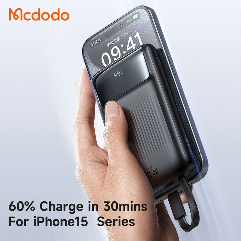 پاور بانک فست شارژ مک دودو MC-024 QC4.0 PD3.0 22.5W ظرفیت 10000 میلی آمپر ساعت