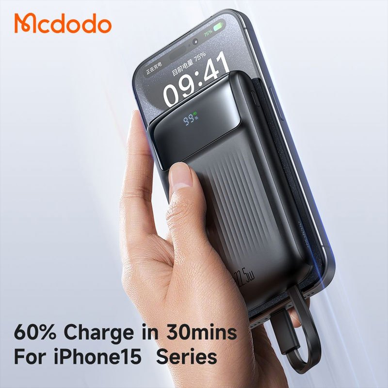 پاور بانک فست شارژ مک دودو MC-024 QC4.0 PD3.0 22.5W ظرفیت 10000 میلی آمپر ساعت
