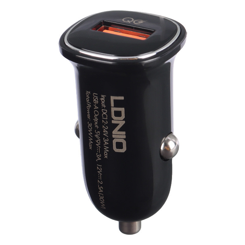 شارژر فندکی فست شارژ Ldnio C105 CQ3.0 3A 30W + کابل تایپ سی
