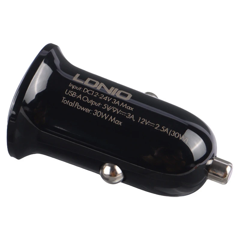 شارژر فندکی فست شارژ Ldnio C105 CQ3.0 3A 30W + کابل تایپ سی
