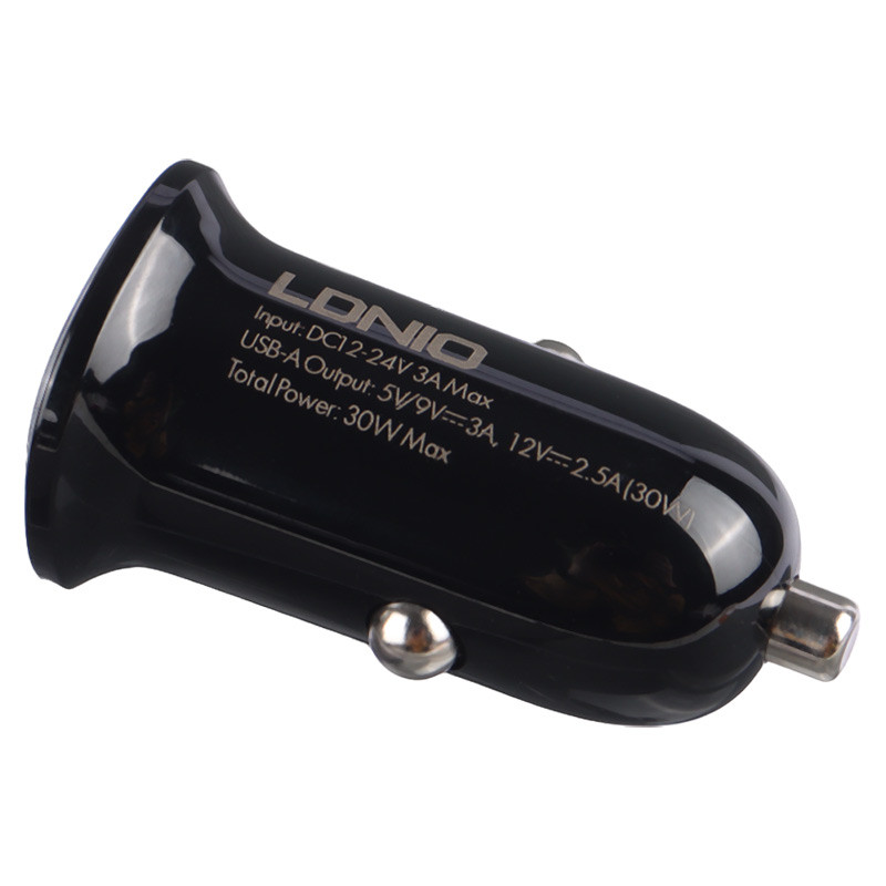 شارژر فندکی فست شارژ Ldnio C105 CQ3.0 3A 30W + کابل تایپ سی