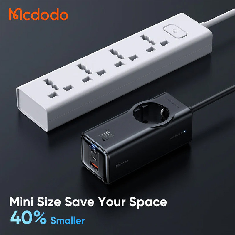 چند راهی 1 خانه برق مک دودو Mcdodo CH-462 با کابل 1.5 متری + شارژر USB و Type-C