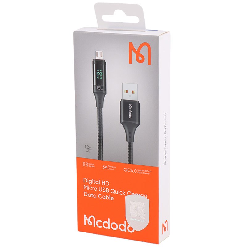 کابل میکرو یو اس بی فست شارژ Mcdodo CA-107&nbsp;3A QC4.0 1.2m