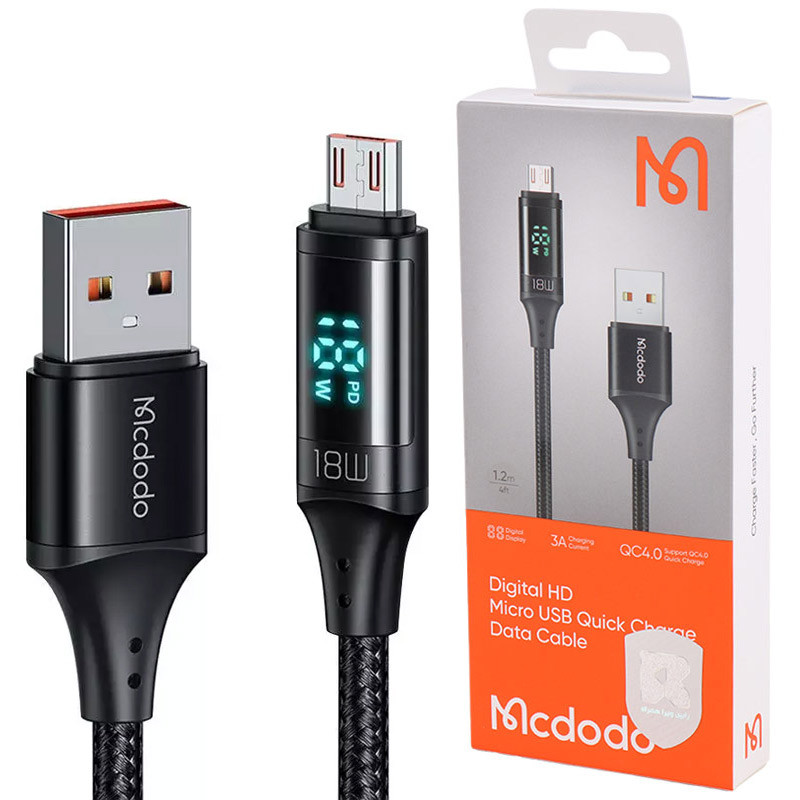 کابل میکرو یو اس بی فست شارژ Mcdodo CA-107&nbsp;3A QC4.0 1.2m