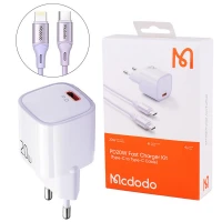 شارژر دیواری فست شارژ Mcdodo CH-404 3A PD 20W + کابل آیفونی