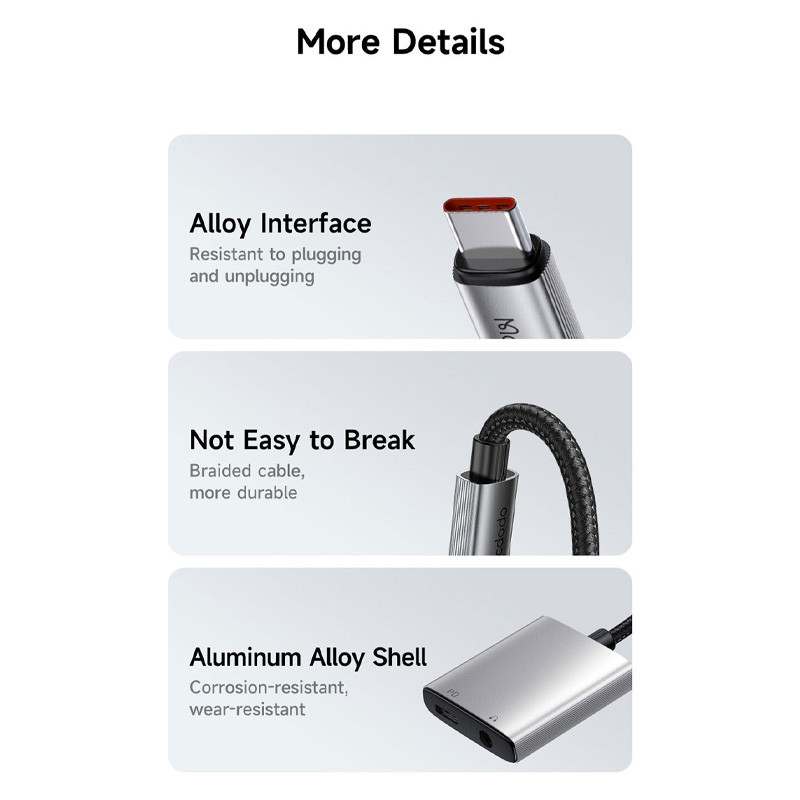 تبدیل Mcdodo CA-505 Type-C To AUX / Type-C PD
