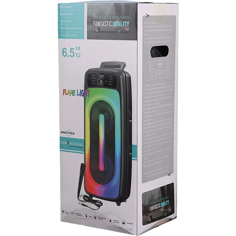 اسپیکر چمدانی بلوتوثی رم و فلش خور Greatnice GTS-1556 + میکروفون