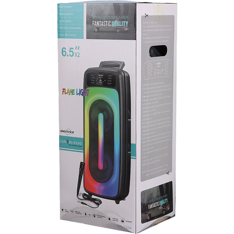 اسپیکر چمدانی بلوتوثی رم و فلش خور Greatnice GTS-1556 + میکروفون