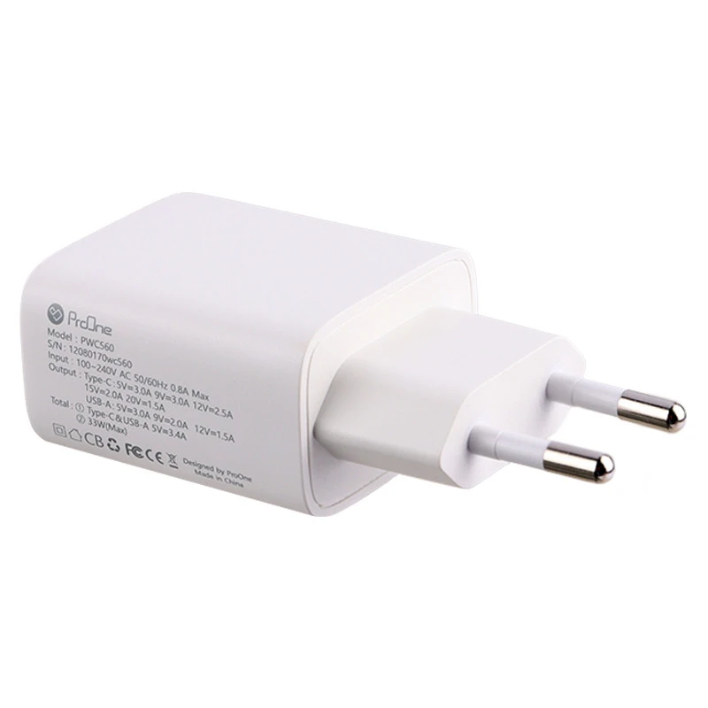 شارژر دیواری 30 وات پرووان PWC560 QC3.0 PD3.0 3A