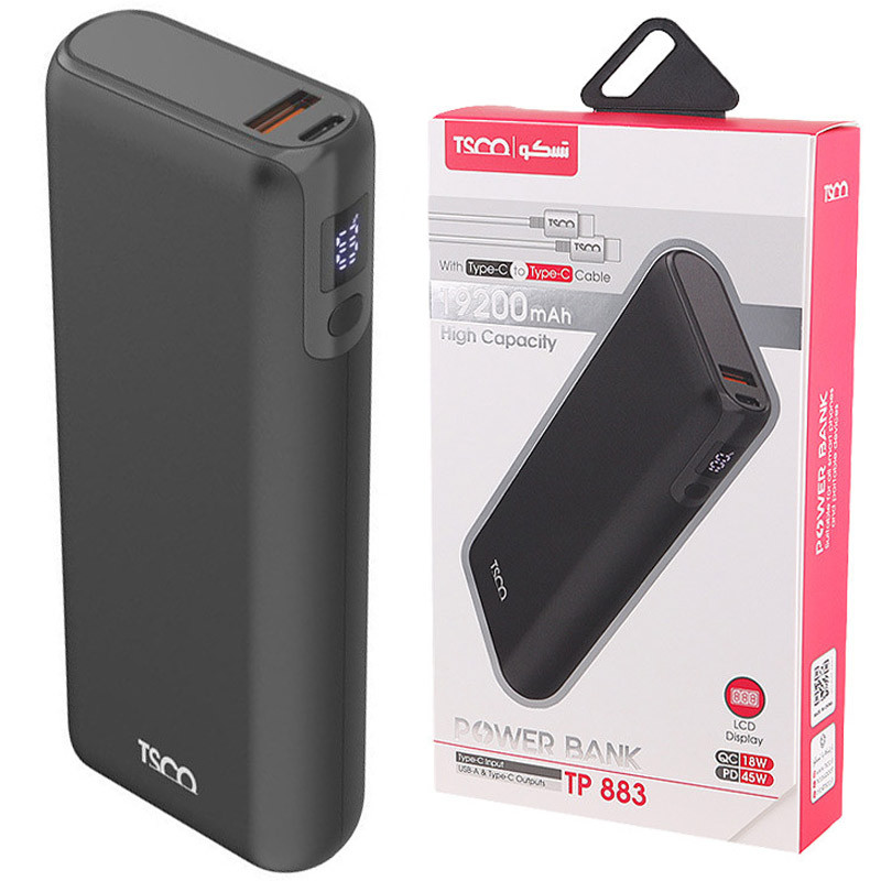 پاور بانک فست شارژ تسکو TP 883 QC3.0 PD 65W ظرفیت 19200 میلی آمپر ساعت