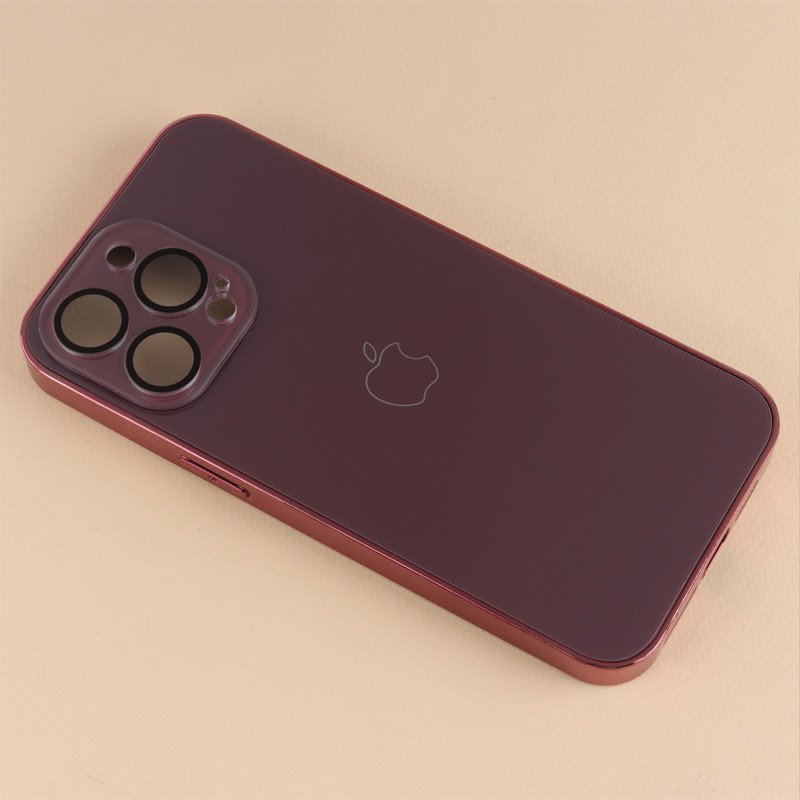 قاب براق Glass Case محافظ لنزدار iPhone 15 Pro Max