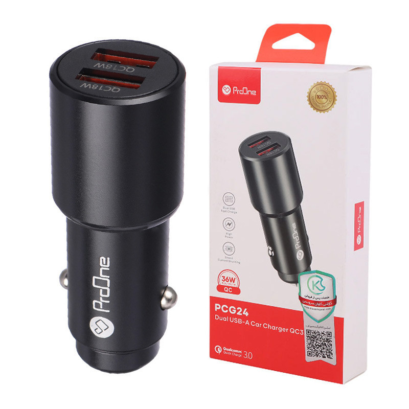 شارژر فندکی فست شارژ ProOne PCG24 3A QC3.0 PD 18W