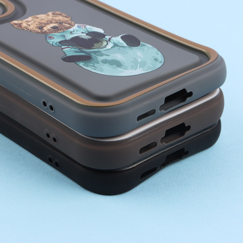 قاب سولید طرح دار دو رنگ محافظ لنزدار Samsung Galaxy A55