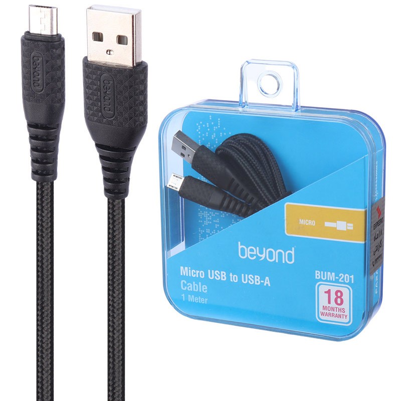 کابل میکرو یو اس بی فست شارژ Beyond BUM-201 2.1A 1m