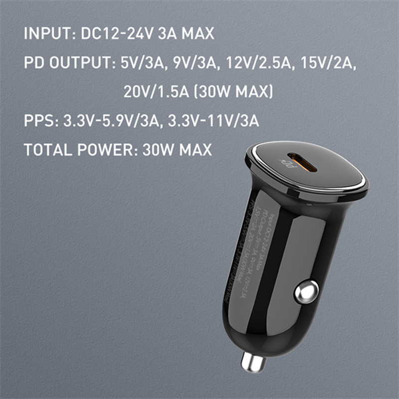 شارژر فندکی فست شارژ Ldnio C106 3A QC3.0 PD 30W + کابل تایپ سی