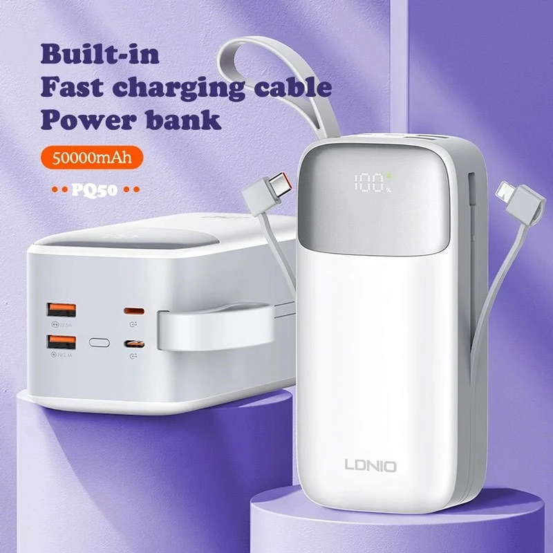 پاور بانک فست شارژ 50000 الدینیو Ldnio PQ50 QC3.0 PD 22.5W