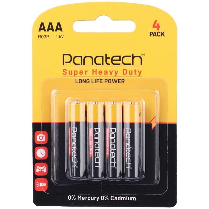 باتری چهارتایی نیم قلمی Panatech Super Heavy Duty R03P 1.5V AAA