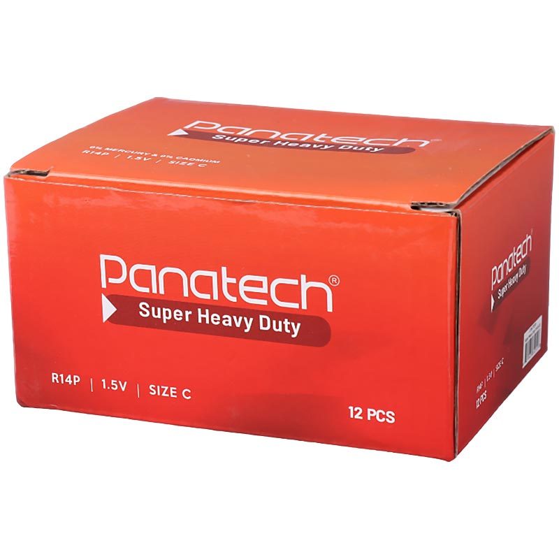 باتری دوتایی متوسط Panatech Super Heavy duty R14P 1.5V C شرینک