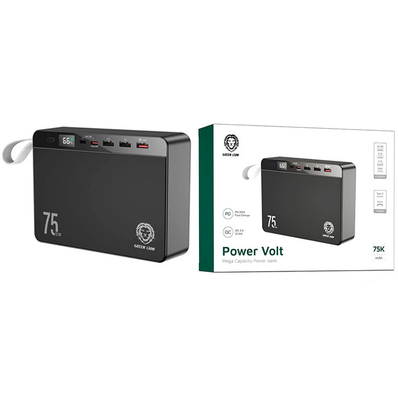 پاور بانک فست شارژ 75000 گرین لاین Green Lion Power Volt QC3.0 PD 22.5W