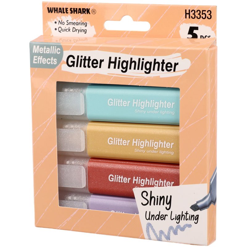 ماژیک هایلایت Glitter highlighter H3353 بسته 5 عددی