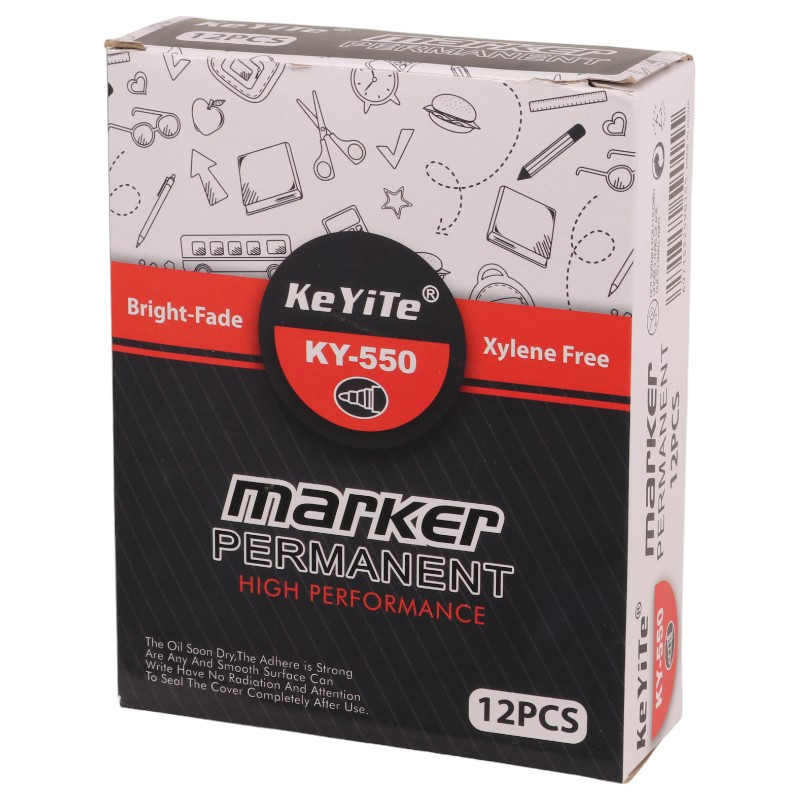 ماژیک معمولی کی ایت نوک گرد Keyite KY-550 بسته 12 عددی