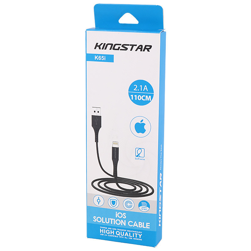 کابل آیفونی KingStar K65i 2.1A 1.2m