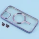قاب ژله ای مگ سیف شفاف دور رنگ + محافظ لنز رینگی iPhone 13 / 14