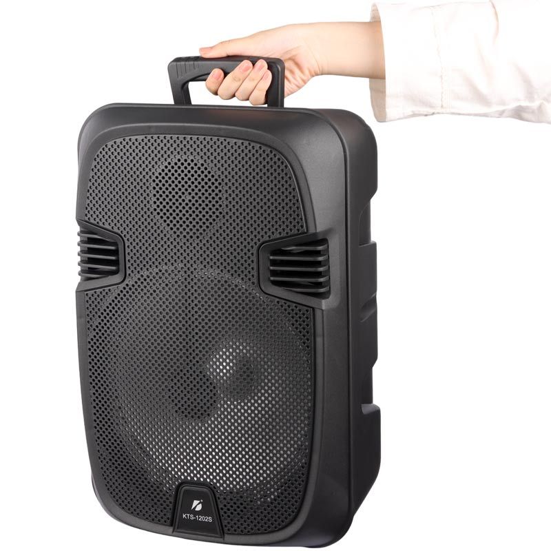 اسپیکر چمدانی بلوتوثی رم و فلش خور KBroad KTS-1202S + میکروفون و ریموت کنترل