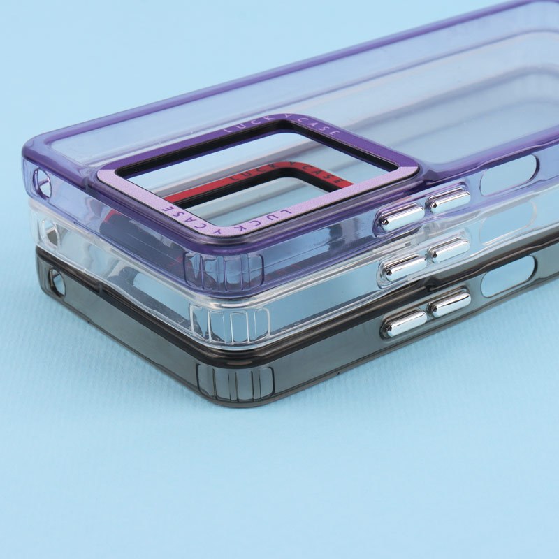 قاب PC پشت شفاف Lucky Case دور رنگی Xiaomi Redmi 13 4G / Redmi 13 5G